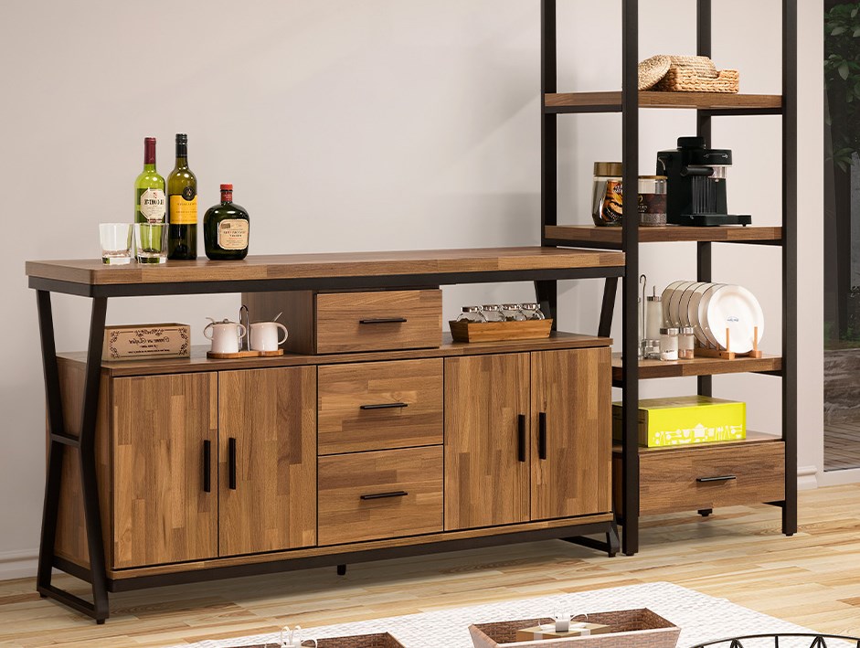 黃金閣集層木5尺餐櫃